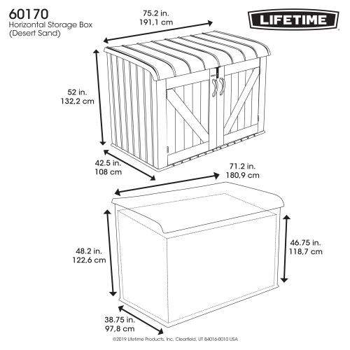 záhradný úložný box LIFETIME 60170 HORIZONTAL