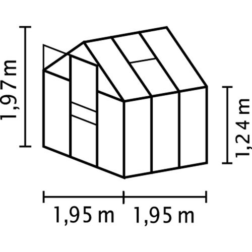 skleník VITAVIA VENUS 3800 číre sklo 3 mm zelený