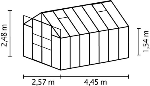 skleník VITAVIA URANUS 11500 číre sklo 3 mm strieborný