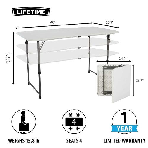 skladací stôl 122 cm LIFETIME 80221 / 80317