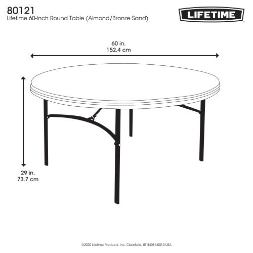 okrúhly skladací stôl 152 cm LIFETIME 80121 
