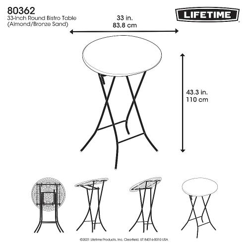 barový okrúhly stôl 83 cm LIFETIME 80362