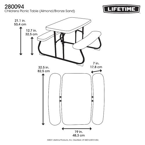 detský piknikový set 83 cm LIFETIME 280094