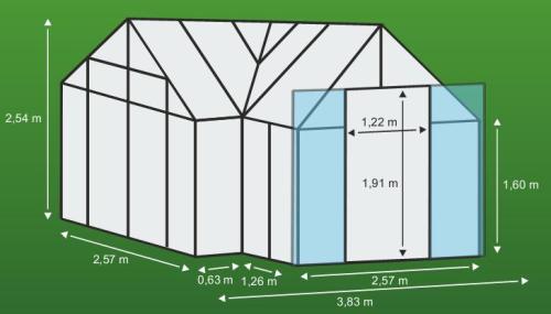 skleník VITAVIA SIRIUS čiré sklo 3 mm stříbrný