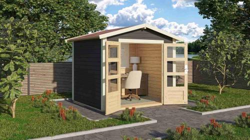 drevený domček KARIBU TALKAU 3 (83334) terragrau