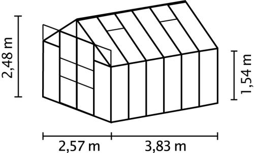 skleník VITAVIA URANUS 9900 PC 6 mm strieborný