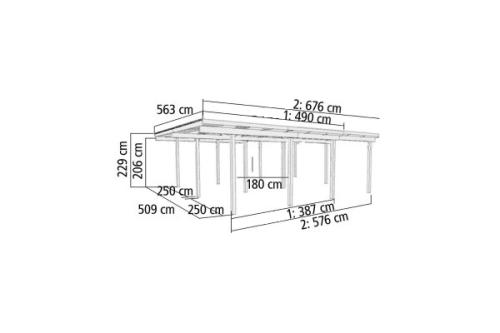 dvojitý carport KARIBU ECO 2A 62041