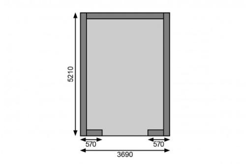 dřevěná garáž KARIBU 43545 40 mm natur