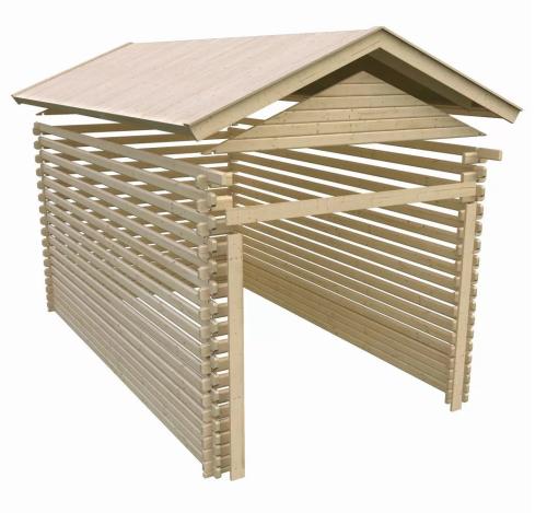 dřevěná garáž KARIBU 43545 38 mm natur