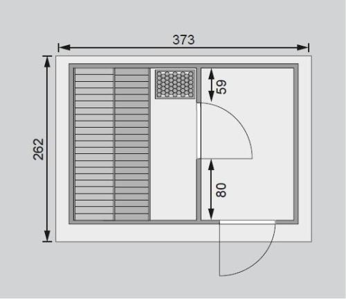 fínská sauna KARIBU SKROLLAN 2 (86292) terragrau s predsieňou