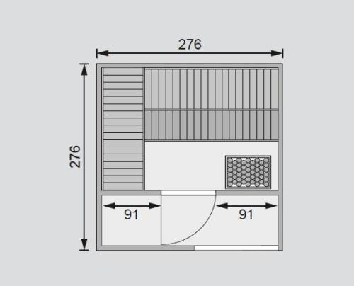 finská sauna KARIBU CUBEN (81132) terragrau s předsíní