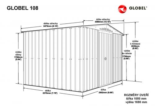 domek GLOBEL 108 ANTRACIT se střešním oknem