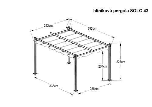 hliníková pergola LANITPLAST SOLO 4x3 m