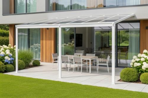 hliníková pergola LANITPLAST WALL 43 biela + číry PC