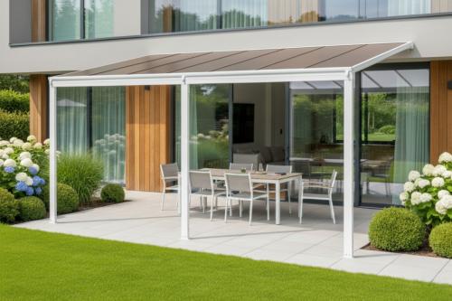 hliníková pergola LANITPLAST WALL 53 biela + bronz PC