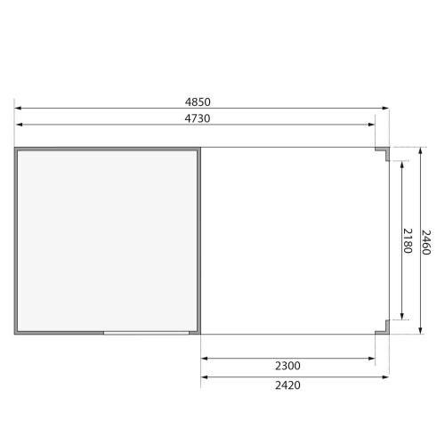 drevený domček KARIBU QUBIC 1 + prístavok 226 cm (79847) natur