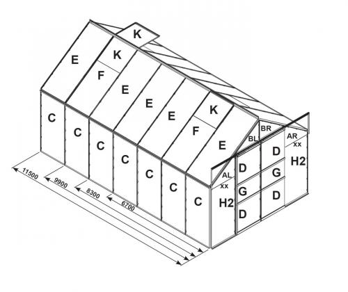 náhradné presklenie pre skleník VITAVIA URANUS 6700 PC 6 mm