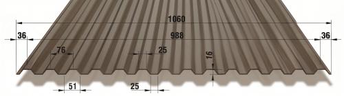 polykarbonátová doska MARLON CSE ORIGINAL 0,8 mm 1,06x2 m bronz