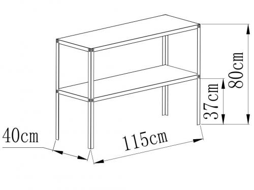 oceľový regál LANITPLAST 115x40 cm dvojpolicový strieborný GSD2