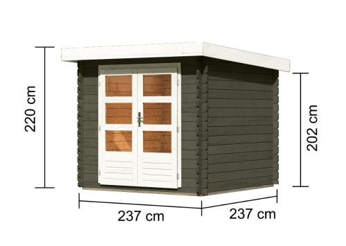 drevený domček KARIBU BASTRUP 2 (38752) terragrau