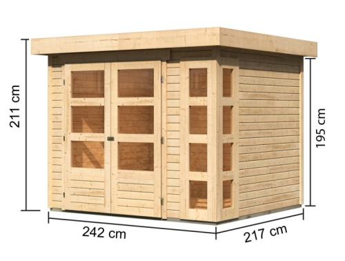 drevený domček KARIBU KERKO 3 (82926) natur