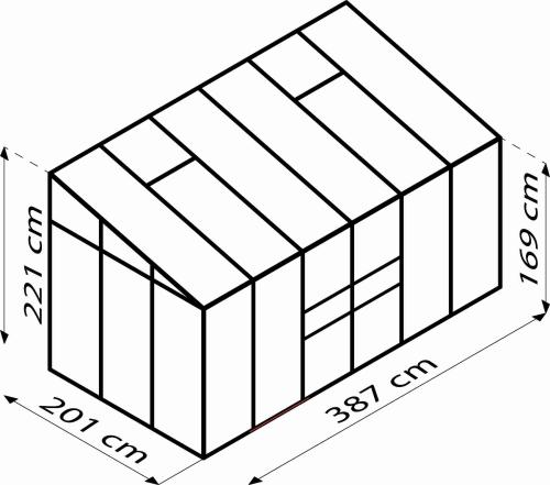 skleník VITAVIA IDA 7800 PC 4 mm strieborný