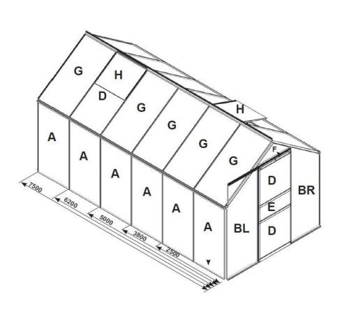 náhradné presklenie pre skleník VITAVIA VENUS 3800 PC 6 mm