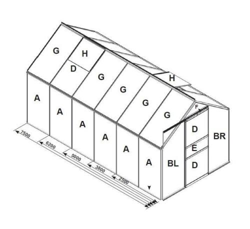 náhradné presklenie pre skleník VITAVIA VENUS 6200 PC 4 mm