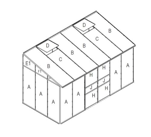 náhradné presklenie pre skleník VITAVIA IDA 6500 PC 4 mm