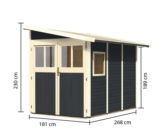 drevený domček KARIBU WANDLITZ 3 (38749) antracit