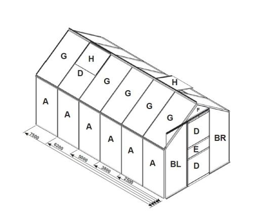 náhradné presklenie pre skleník VITAVIA VENUS 7500 PC 4 mm