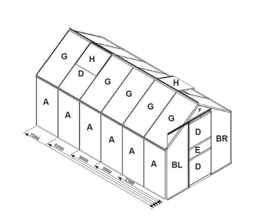 náhradné presklenie pre skleník VITAVIA VENUS 7500 PC 6 mm