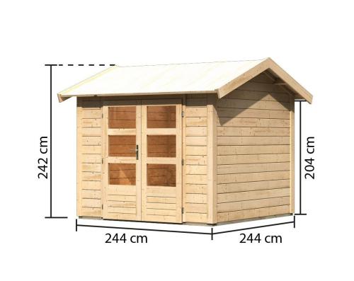 drevený domček KARIBU THERES 3 (31442) natur