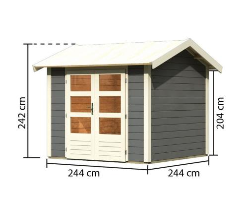 drevený domček KARIBU THERES 3 (31443) terragrau