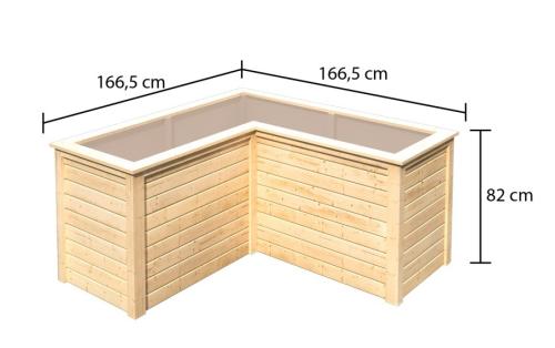 vyvýšený záhon KARIBU HOCHBEET 190 L-FORM (23620) natur