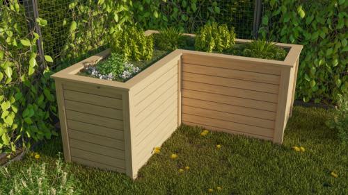 vyvýšený záhon KARIBU HOCHBEET 190 L-FORM (23620) natur