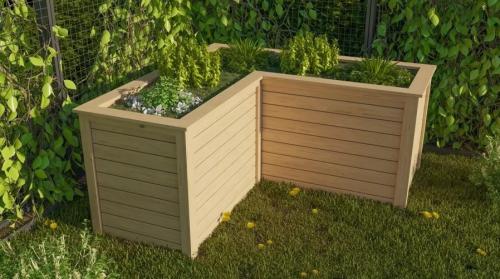 vyvýšený záhon KARIBU HOCHBEET 280 L-FORM (23626) natur