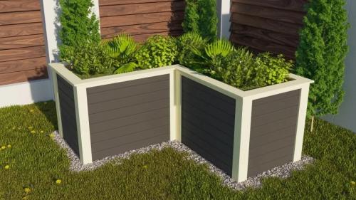 vyvýšený záhon KARIBU HOCHBEET 280 L-FORM (23627) terragrau