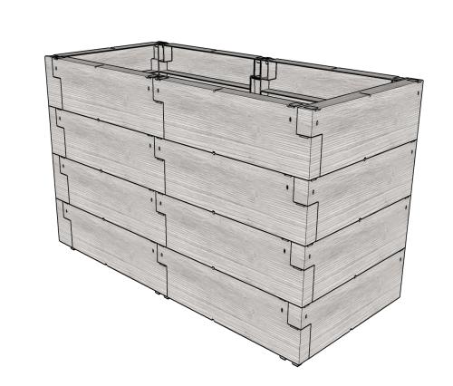 vyvýšený záhon JUWEL TIMBER 4ER-SET (20470)
