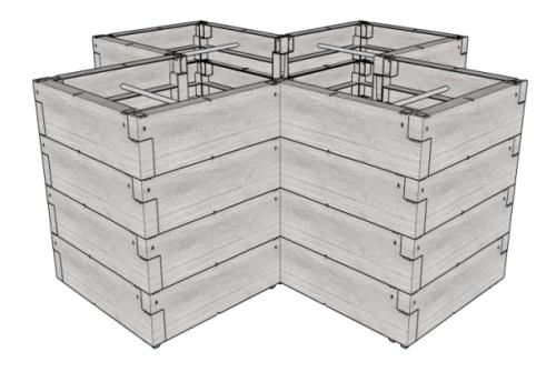 vyvýšený záhon JUWEL TIMBER ERGOLINE CROSS