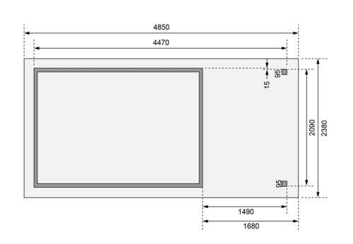 drevený domček KARIBU ASKOLA 4 + prístavok 150 cm (38669) antracit
