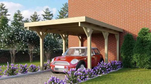 carport KARIBU CLASSIC 1A 61580 ocelové střešní plechy