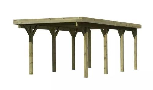 carport KARIBU CLASSIC 2A 61967 ocelové střešní plechy