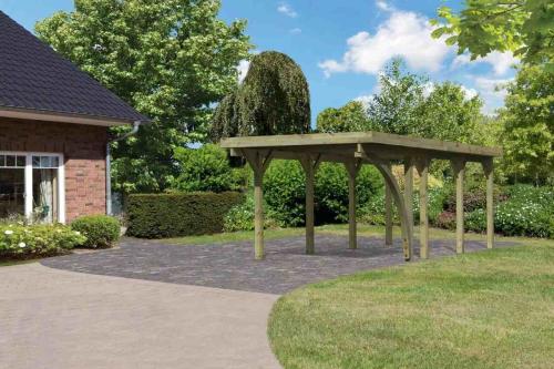 carport KARIBU CLASSIC 2B 61968 ocelové střešní plechy