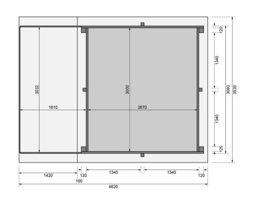 obdelníkový bazén KARIBU model 1A (23637) 3,53 x 4,62 m