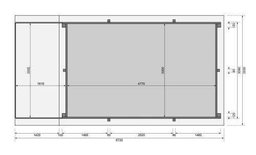 obdelníkový bazén KARIBU model 3A (23642) 3,53 x 6,72 m