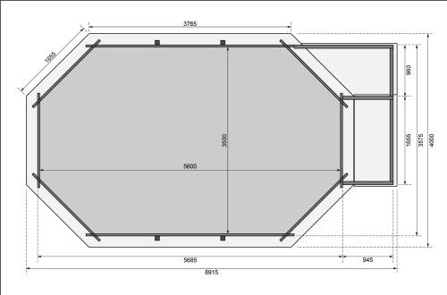 bazén KARIBU model 4C (23713) 6,1 x 4,0 m