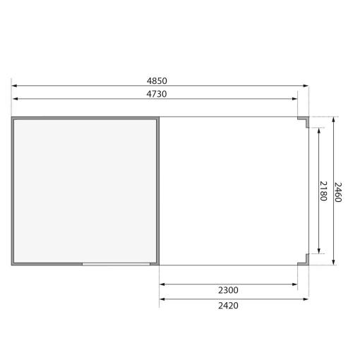 drevený domček KARIBU QUBIC 1 + prístavok 240 cm (79848) terragrau