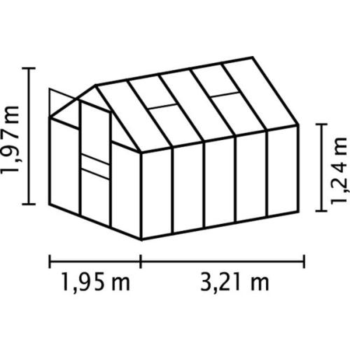 skleník VITAVIA VENUS 6200 čiré sklo 3 mm černý