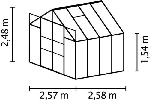 skleník VITAVIA URANUS 6700 číre sklo 3 mm čierny